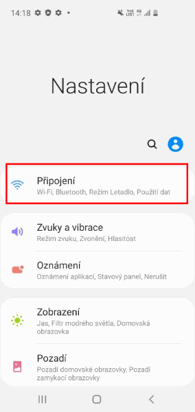 Wifi volání Android 1